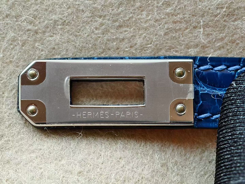 エルメス ポシェットケリーバッグ HERMES ポシェットケリー ブルーアビス クロコダイル シルバー金具 2630349 エルメス ケリー 定価 - 画像 (6)