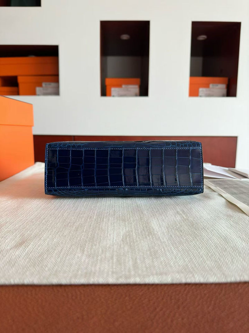 エルメス ポシェットケリーバッグ HERMES ポシェットケリー ブルーアビス クロコダイル シルバー金具 2630349 エルメス ケリー 定価 - 画像 (5)