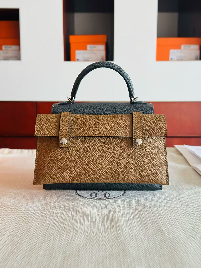 HERMES ケリードールピクト グリミスティ/ブラック/ヴェールフィズ/アルザン エプソン シルバー金具 2630352 エルメス ケリードール ピクト - 画像 (5)