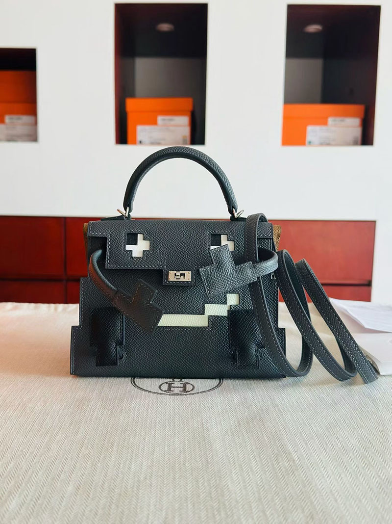 HERMES ケリードールピクト グリミスティ/ブラック/ヴェールフィズ/アルザン エプソン シルバー金具 2630352 エルメス ケリードール ピクト - 画像 (2)
