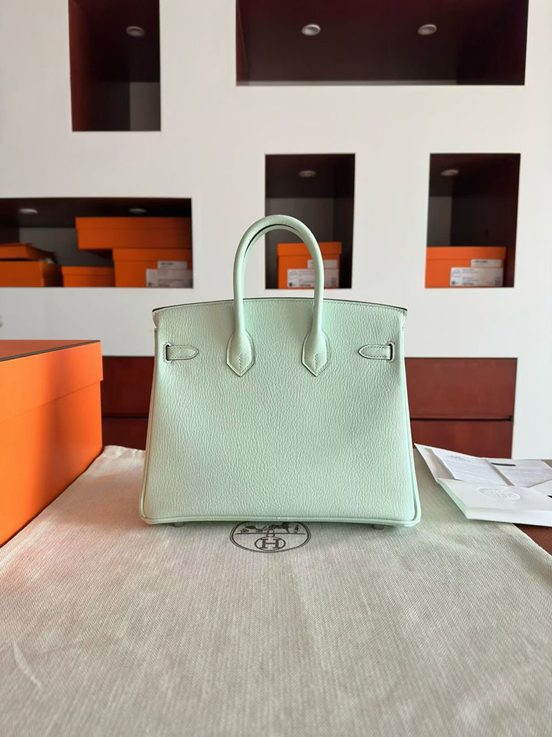 エルメス バーキンバッグ HERMES バーキン25 ミント シェブルミゾル シルバー金具 2630353 エルメス バーキン25 値段 - 画像 (4)