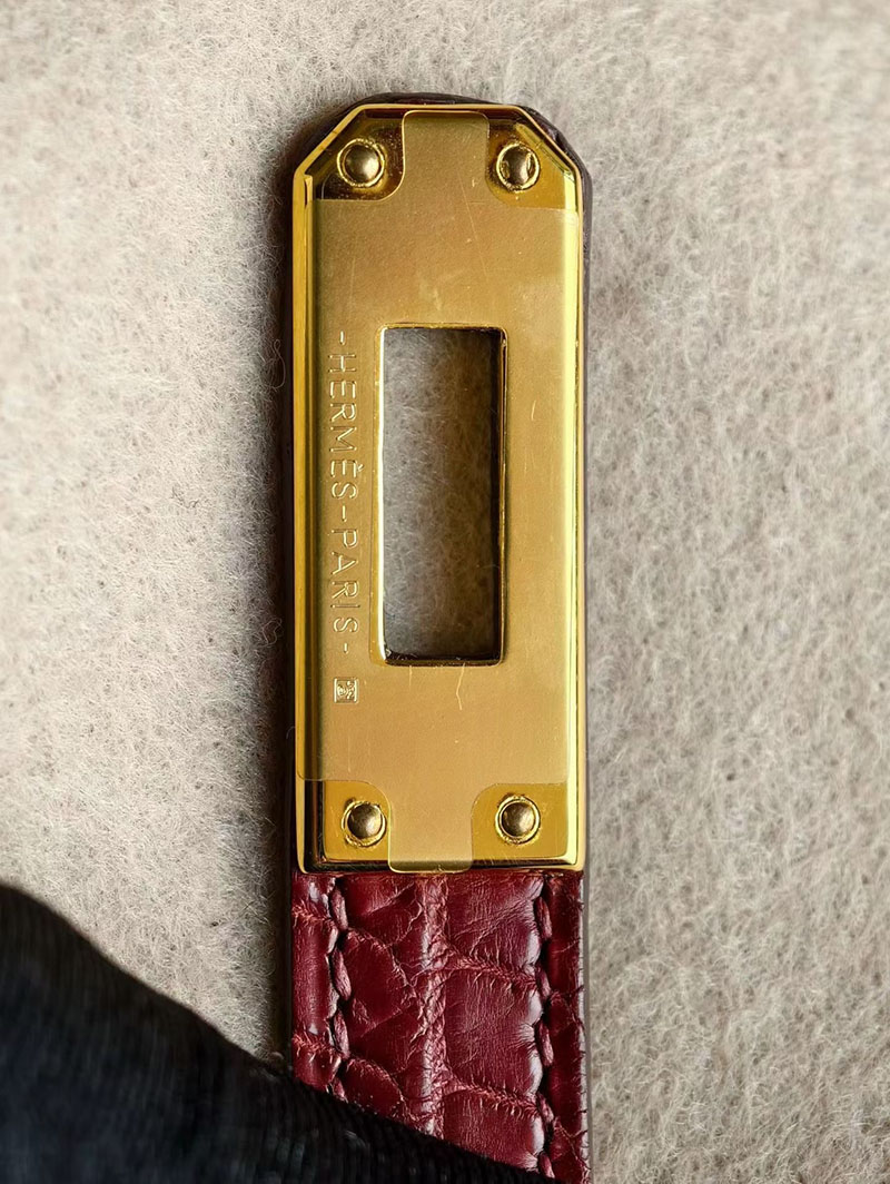 エルメス バーキンバッグ HERMES バーキン25 ルージュアッシュ クロコダイル ゴールド金具 2630357 エルメス バーキン クロコ 赤 - 画像 (6)