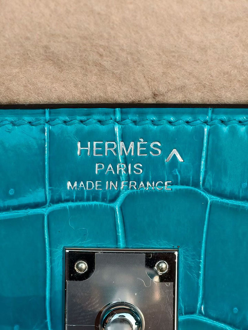 エルメス バーキンバッグ HERMES バーキン25 ブルーイズミール クロコダイル シルバー金具 2630358 エルメス バーキン クロコ ポロサス - 画像 (5)
