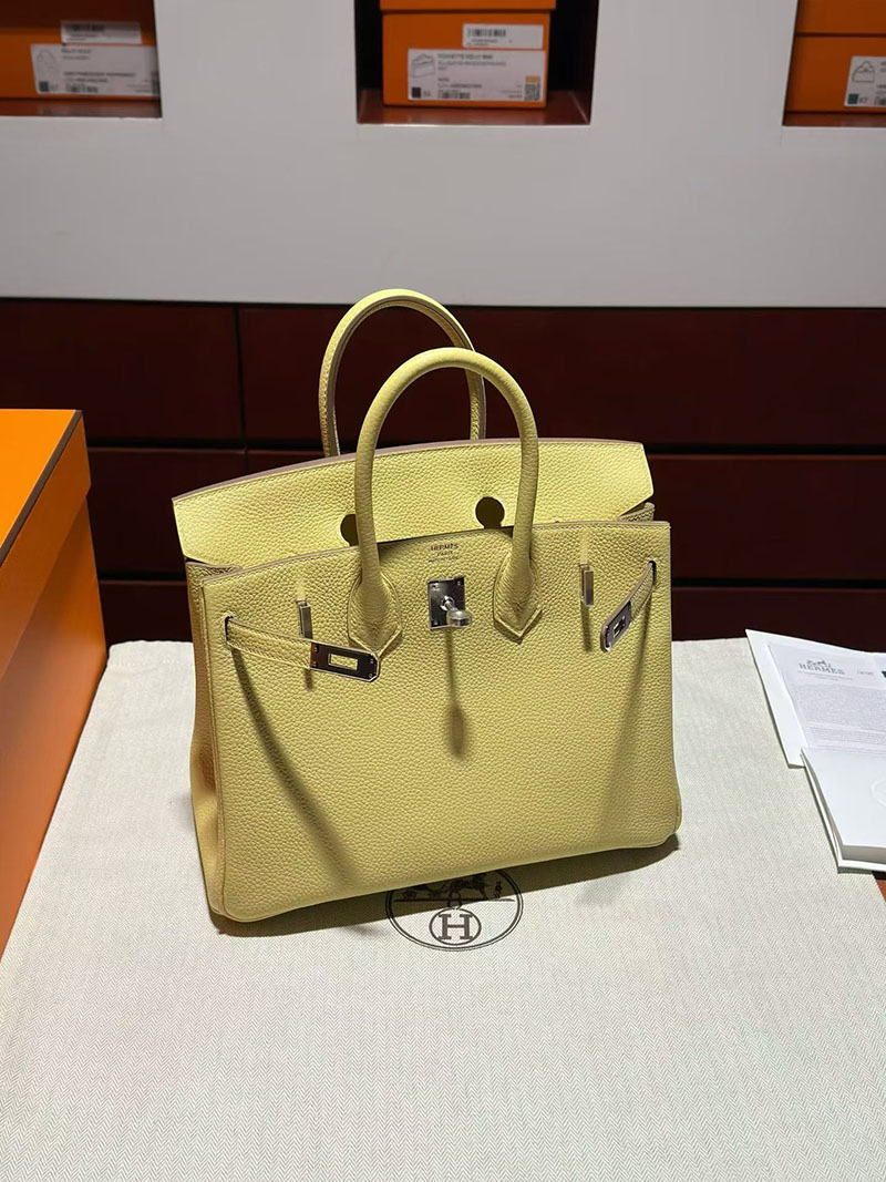 エルメス バーキンバッグ HERMES バーキン25 ジョーヌプッサン トゴ シルバー金具 2630364 エルメス バーキン コピー - 画像 (9)
