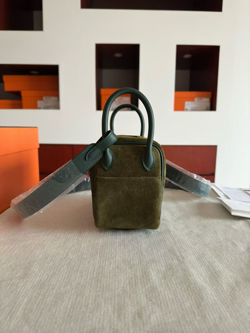 エルメス ハンドバッグ HERMES ミニリンディ カノピ/ヴェールオリーブ ヴォー・グリズリー ゴールド金具 2630367 リンディ ミニ 定価 - 画像 (8)