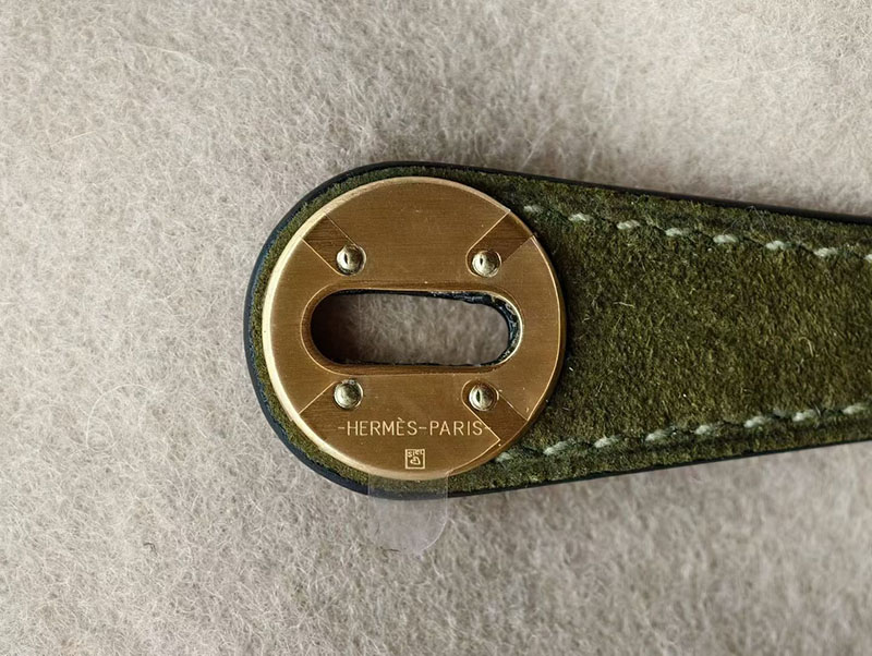 エルメス ハンドバッグ HERMES ミニリンディ カノピ/ヴェールオリーブ ヴォー・グリズリー ゴールド金具 2630367 リンディ ミニ 定価 - 画像 (6)