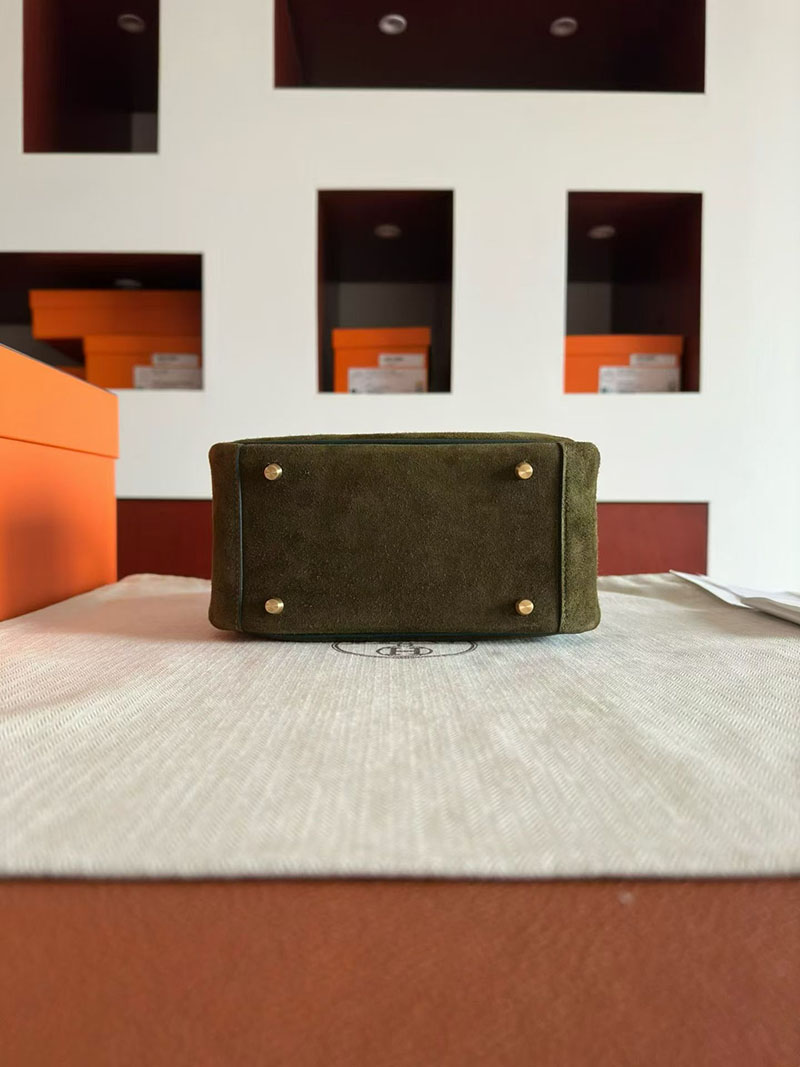 エルメス ハンドバッグ HERMES ミニリンディ カノピ/ヴェールオリーブ ヴォー・グリズリー ゴールド金具 2630367 リンディ ミニ 定価 - 画像 (4)