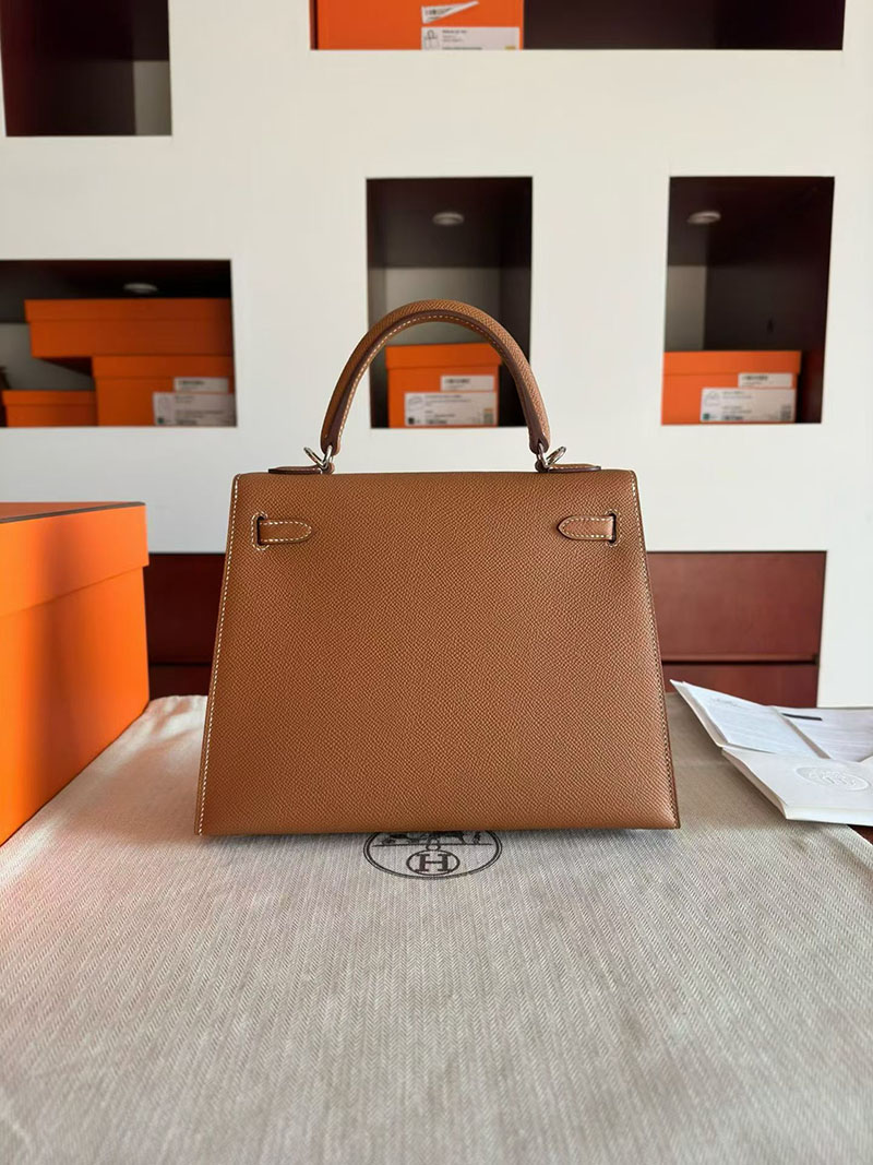 エルメス ケリーバッグ レディース HERMES ケリー25 外縫い ゴールド ヴォーエプソン シルバー金具 2630370 ケリー25 外縫い 定価 - 画像 (9)