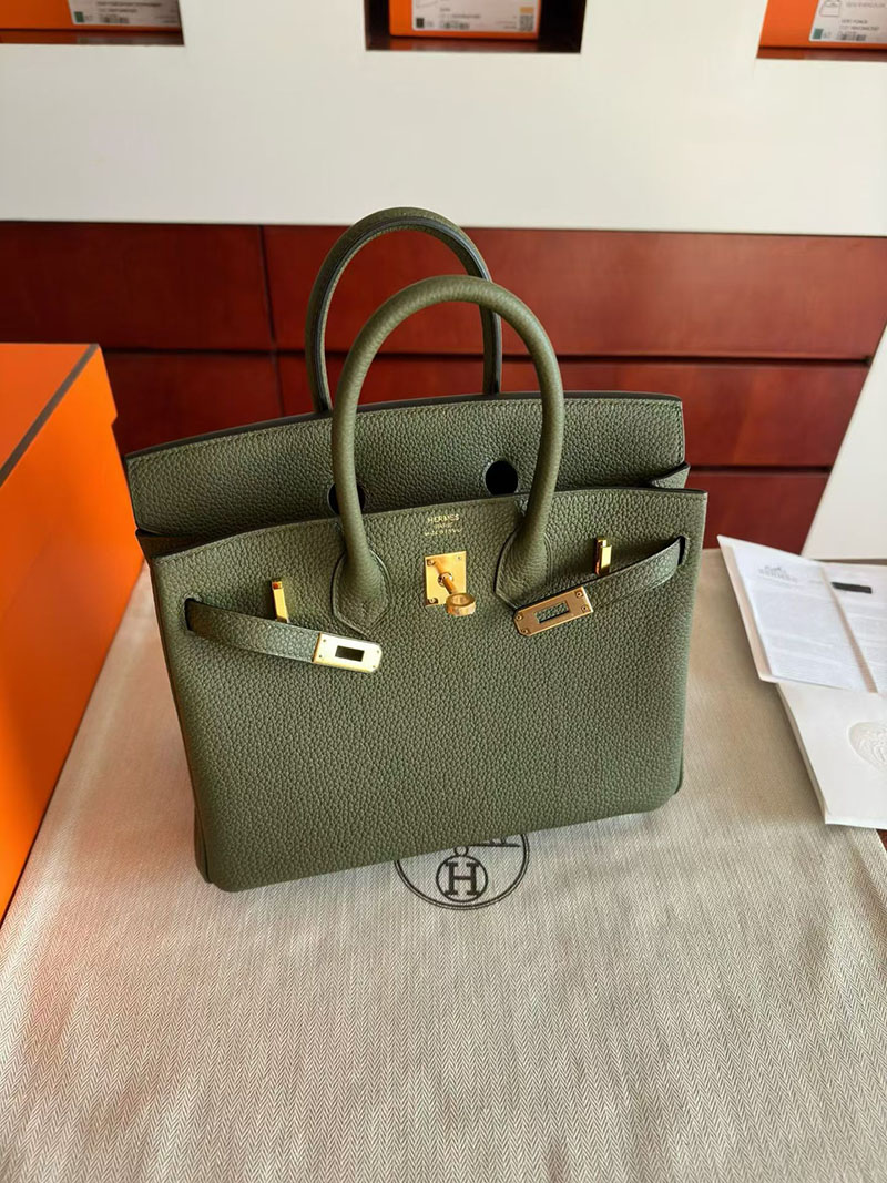 エルメス バーキンバッグ レディース HERMES バーキン25 カノピ フィヨルド ゴールド金具 2630371 エルメスバーキン25値段 - 画像 (4)
