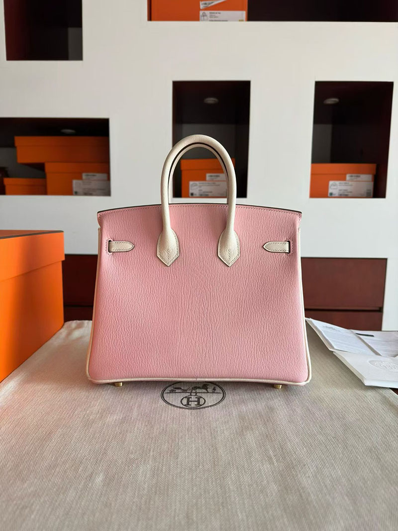 エルメス バーキンバッグ レディース HERMES バーキン25 ローズサクラ/ナタ シェブルミゾル ゴールド金具 2630372 バーキン25 ピンク - 画像 (9)