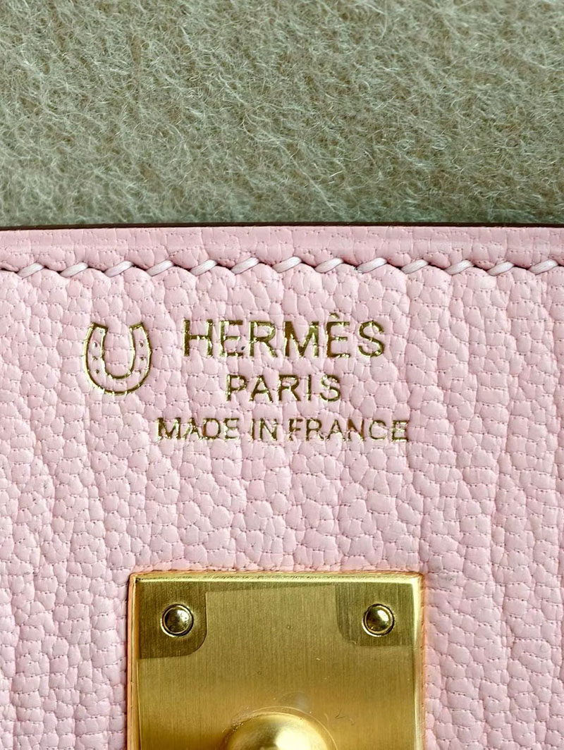 エルメス バーキンバッグ レディース HERMES バーキン25 ローズサクラ/ナタ シェブルミゾル ゴールド金具 2630372 バーキン25 ピンク - 画像 (6)