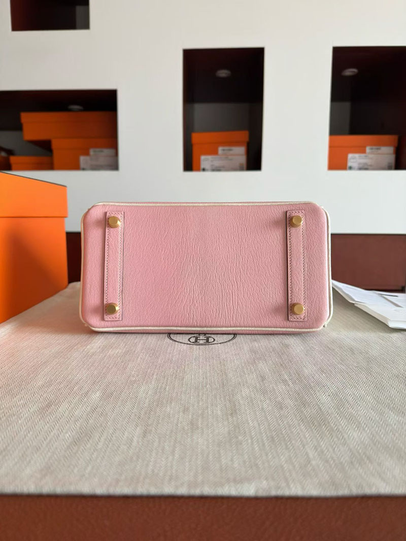 エルメス バーキンバッグ レディース HERMES バーキン25 ローズサクラ/ナタ シェブルミゾル ゴールド金具 2630372 バーキン25 ピンク - 画像 (4)