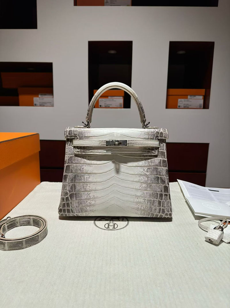 エルメス ケリーバッグ レディース HERMES ケリー25 内縫い ヒマラヤ クロコダイル シルバー金具 2630375 エルメス ケリー ヒマラヤ - 画像 (7)