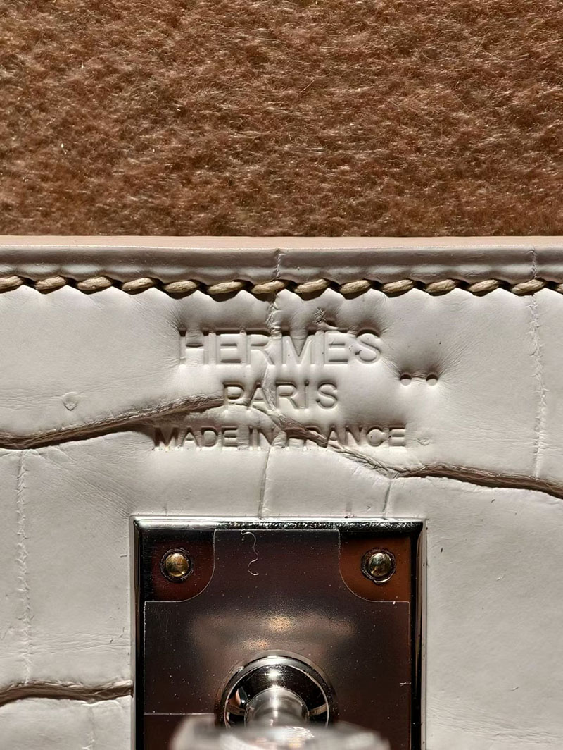 エルメス ケリーバッグ レディース HERMES ケリー25 内縫い ヒマラヤ クロコダイル シルバー金具 2630375 エルメス ケリー ヒマラヤ - 画像 (4)