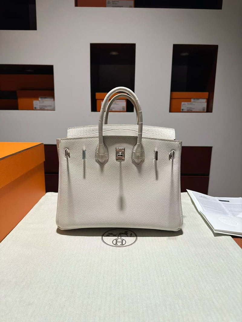 エルメス バーキンバッグ HERMES バーキン25 タッチ ベトン トゴ/クロコダイル シルバー金具 2630376 バーキンタッチ 定価 - 画像 (2)