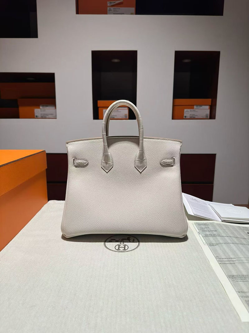 エルメス バーキンバッグ HERMES バーキン25 タッチ ベトン トゴ/クロコダイル シルバー金具 2630376 バーキンタッチ 定価 - 画像 (10)