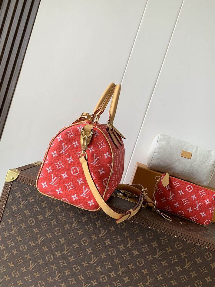 ルイヴィトン販売店舗 旅行バッグ LV スピーディ P9 バンドリエール 30 カーフレザー レッド M14067 ルイヴィトン スピーディ30 - 画像 (9)