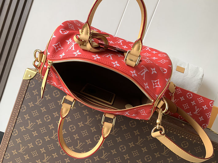 ルイヴィトン販売店舗 旅行バッグ LV スピーディ P9 バンドリエール 30 カーフレザー レッド M14067 ルイヴィトン スピーディ30 - 画像 (3)