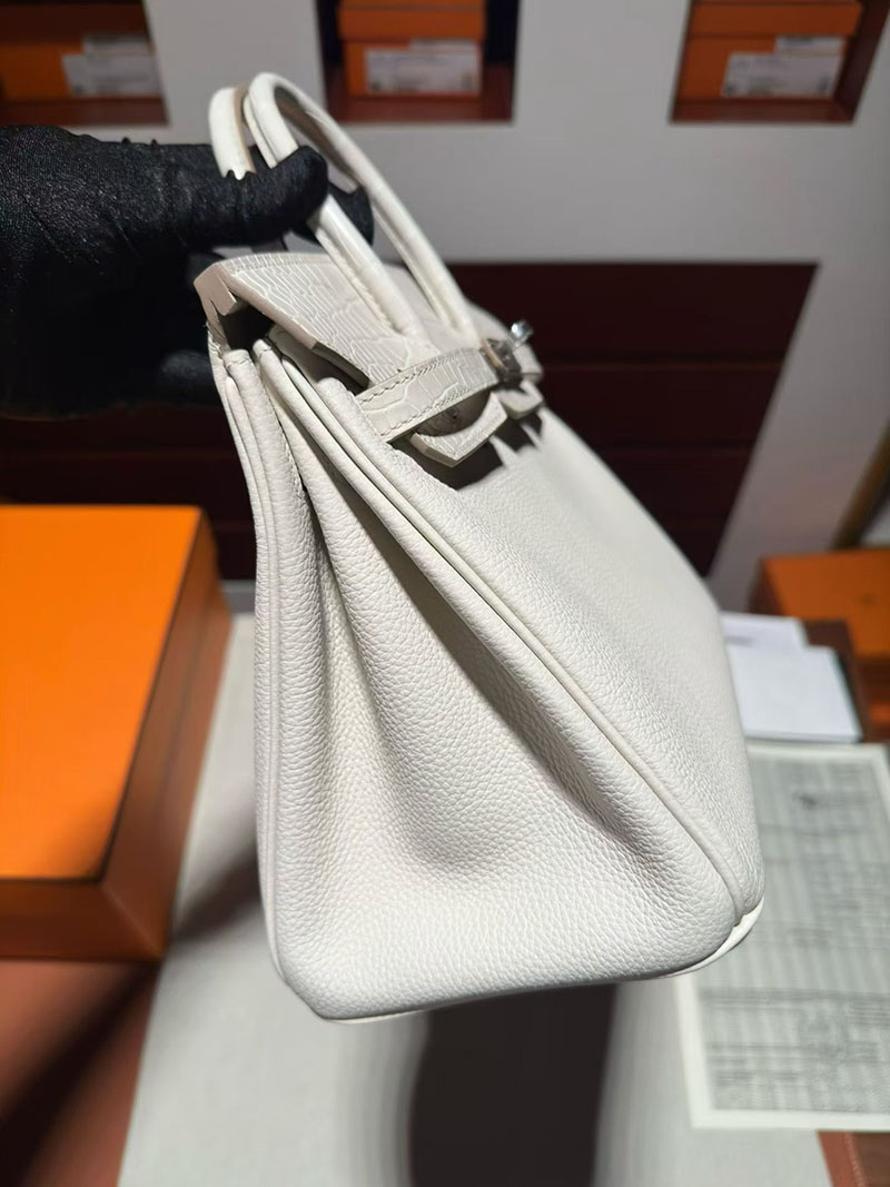 エルメス バーキンバッグ HERMES バーキン25 タッチ ベトン トゴ/クロコダイル シルバー金具 2630376 バーキンタッチ 定価 - 画像 (3)