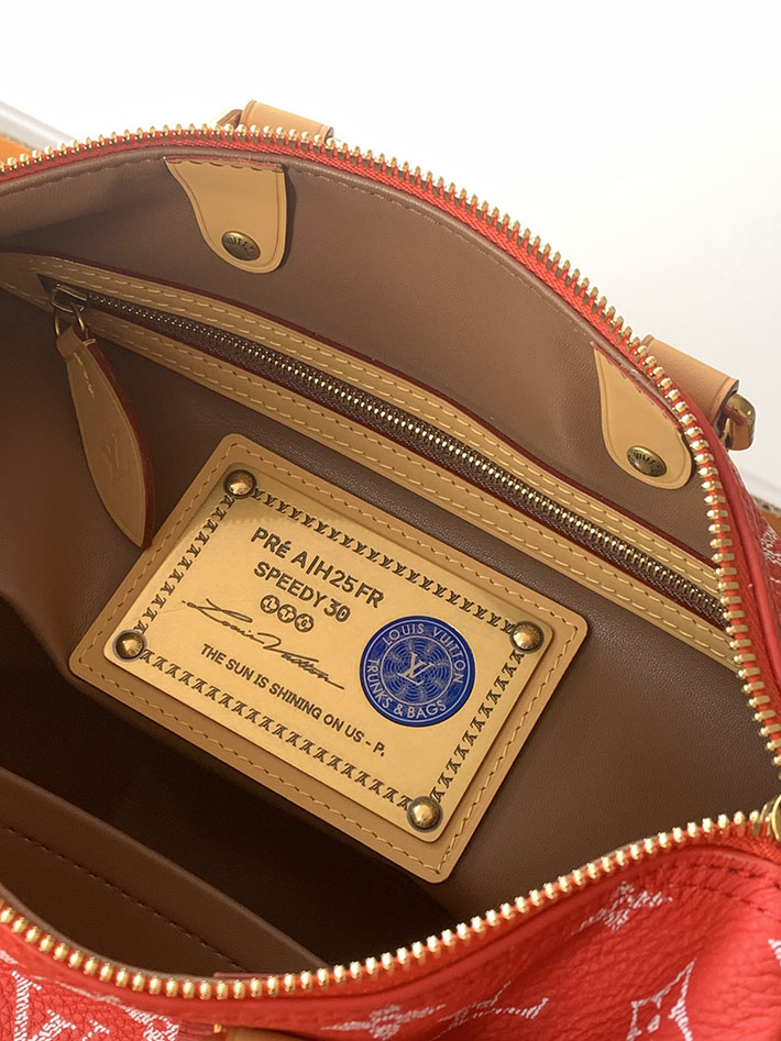 ルイヴィトン販売店舗 旅行バッグ LV スピーディ P9 バンドリエール 30 カーフレザー レッド M14067 ルイヴィトン スピーディ30 - 画像 (2)