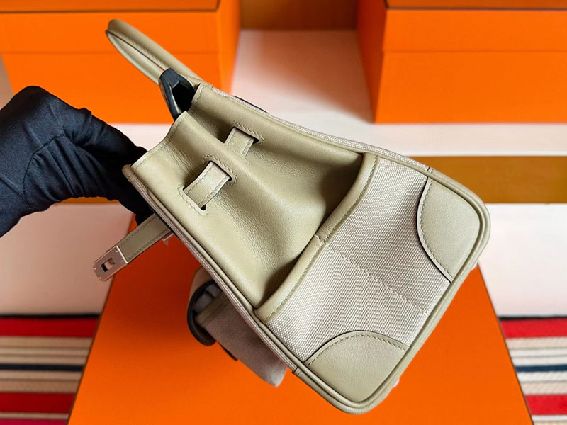 エルメス HERMES バーキンカーゴ25 ベージュドゥワイマール キャンバス/スイフト シルバー金具 2630377 バーキン カーゴ 25 定価 - 画像 (7)