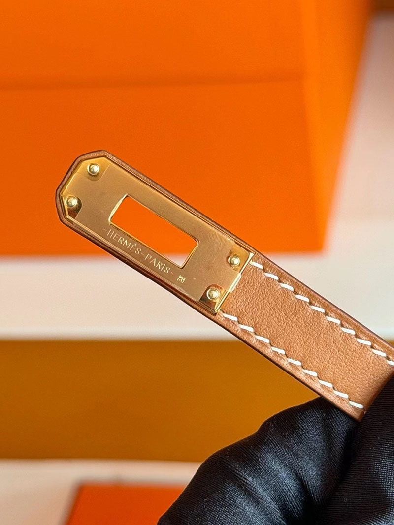 エルメス バーキンバッグ レディース HERMES バーキン25 ゴールド トワルアッシュ/スイフト ゴールド金具 2630378 バーキン風 バッグ - 画像 (4)