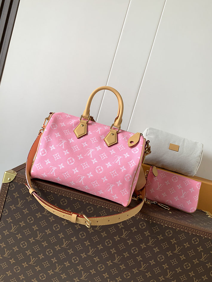 ルイヴィトン販売店舗 旅行バッグ LV スピーディ P9 バンドリエール 30 カーフレザー キャンディピンク M13914 ルイヴィトン ピンク モノグラム バッグ - 画像 (8)