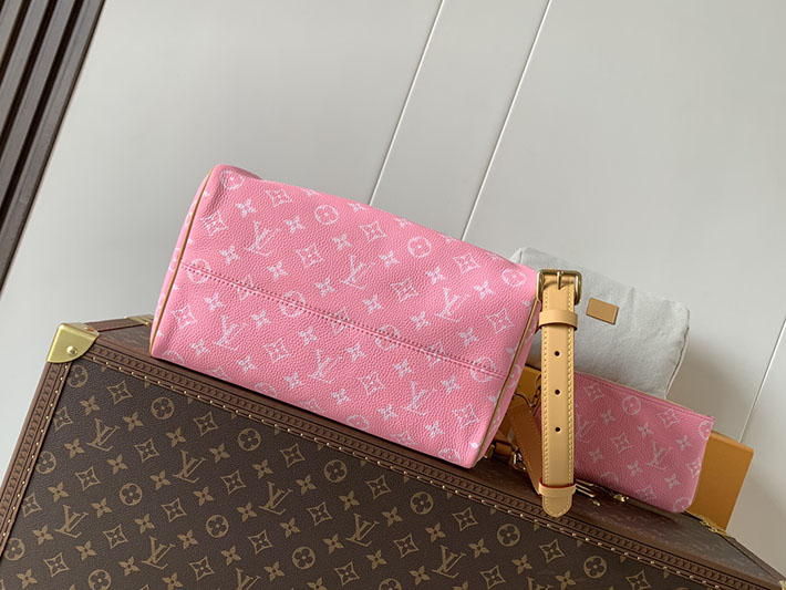 ルイヴィトン販売店舗 旅行バッグ LV スピーディ P9 バンドリエール 30 カーフレザー キャンディピンク M13914 ルイヴィトン ピンク モノグラム バッグ - 画像 (7)
