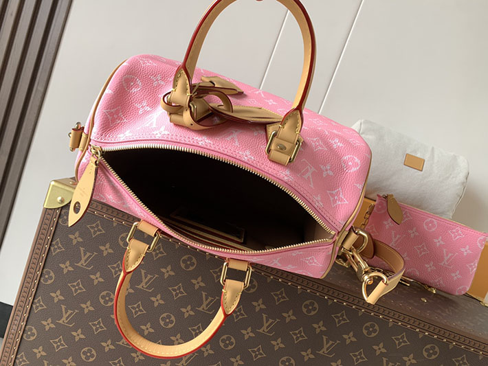 ルイヴィトン販売店舗 旅行バッグ LV スピーディ P9 バンドリエール 30 カーフレザー キャンディピンク M13914 ルイヴィトン ピンク モノグラム バッグ - 画像 (3)