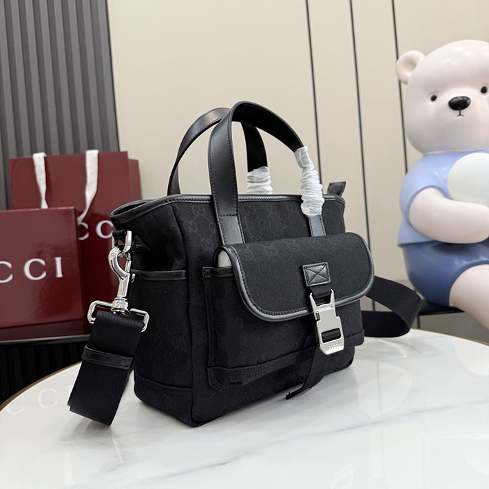 グッチ直営アウトレット店 GUCCI GGキャンバス スモール トートバッグ ブラック 854743 FAE8V 1000 グッチ トートバッグ メンズ - 画像 (6)