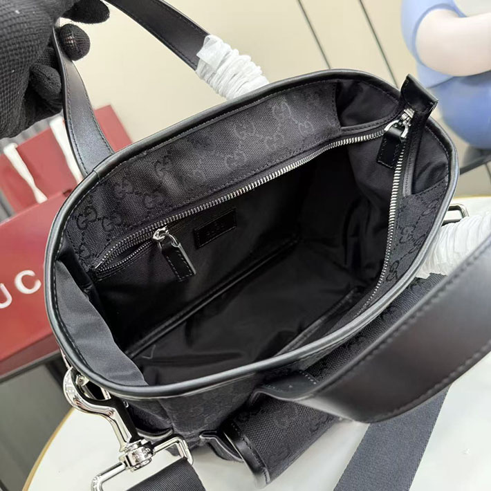 グッチ直営アウトレット店 GUCCI GGキャンバス スモール トートバッグ ブラック 854743 FAE8V 1000 グッチ トートバッグ メンズ - 画像 (2)