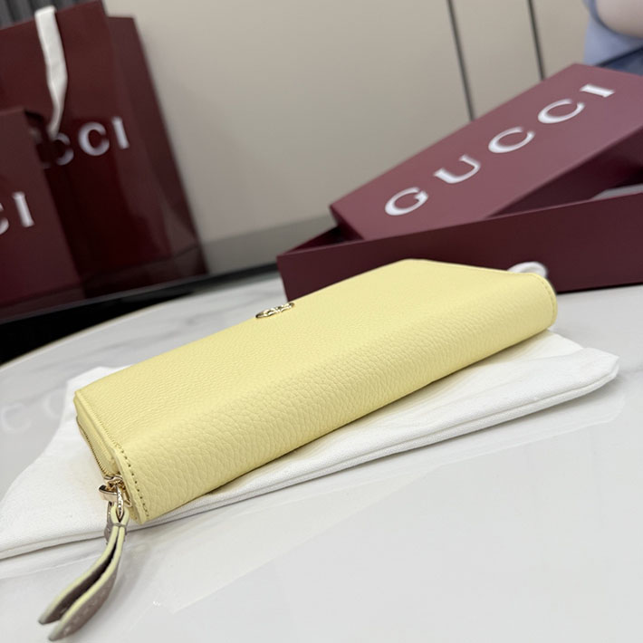 グッチ 財布 アウトレット GUCCI ダブルG ジップアラウンドウォレット ライトイエロー 456117 AAFXL 7543 グッチ 長財布 アウトレット - 画像 (4)