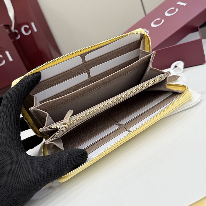 グッチ 財布 アウトレット GUCCI ダブルG ジップアラウンドウォレット ライトイエロー 456117 AAFXL 7543 グッチ 長財布 アウトレット - 画像 (3)