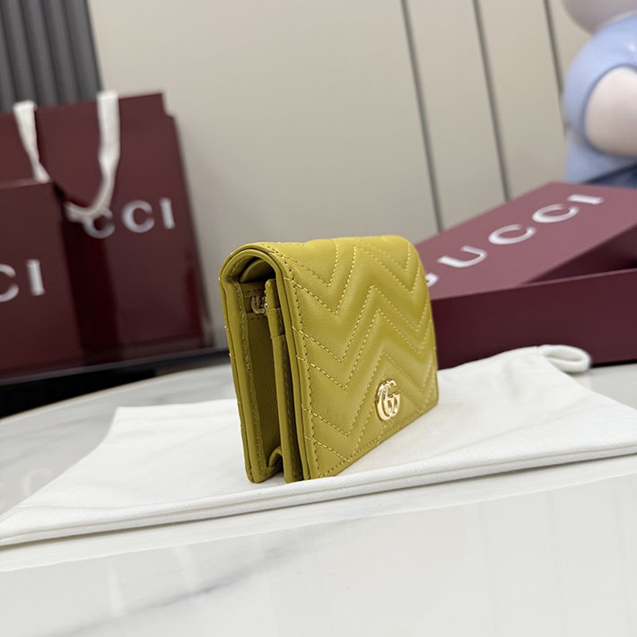 グッチ 財布 アウトレット GUCCI GGマーモント スモールウォレット イエロー ナッパレザー 466492 AAGJE 7410 レディース グッチ 財布 - 画像 (7)