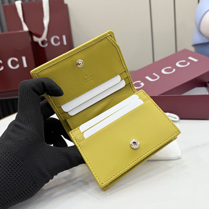 グッチ 財布 アウトレット GUCCI GGマーモント スモールウォレット イエロー ナッパレザー 466492 AAGJE 7410 レディース グッチ 財布 - 画像 (4)