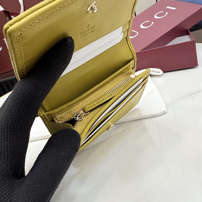 グッチ 財布 アウトレット GUCCI GGマーモント スモールウォレット イエロー ナッパレザー 466492 AAGJE 7410 レディース グッチ 財布 - 画像 (3)