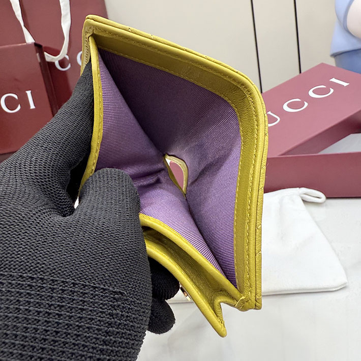 グッチ 財布 アウトレット GUCCI GGマーモント スモールウォレット イエロー ナッパレザー 466492 AAGJE 7410 レディース グッチ 財布 - 画像 (2)