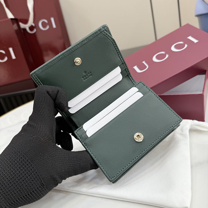 グッチ 財布 アウトレット GUCCI GGマーモント スモールウォレット グリーン ナッパレザー 466492 AAFAX 3020 グッチ 財布 新作 - 画像 (4)