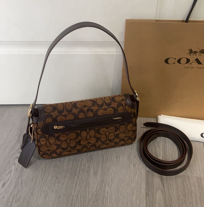 最高級コーチスーパーコピー COACH エッタ スモール フラップ ショルダー バッグ・シグネチャー シェニール トリュフ CCV65 IMA7U コーチ バッグ アウトレット - 画像 (9)