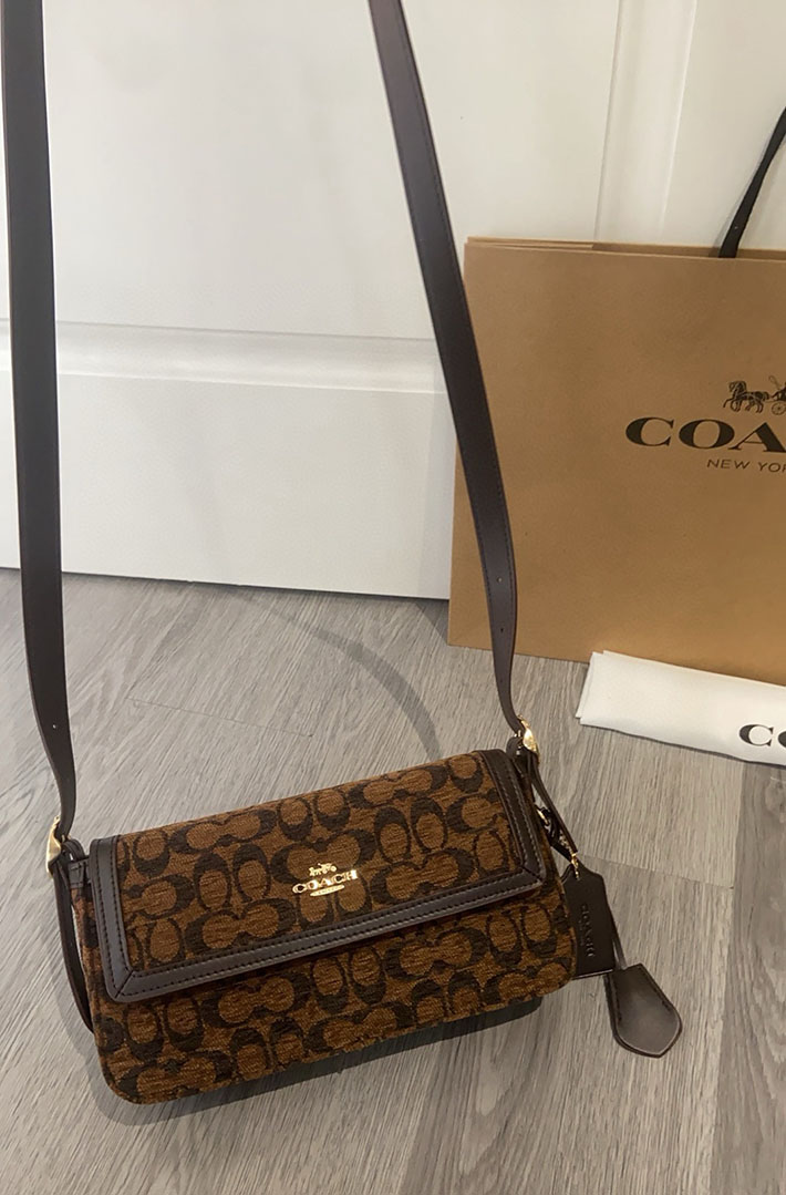 最高級コーチスーパーコピー COACH エッタ スモール フラップ ショルダー バッグ・シグネチャー シェニール トリュフ CCV65 IMA7U コーチ バッグ アウトレット - 画像 (7)