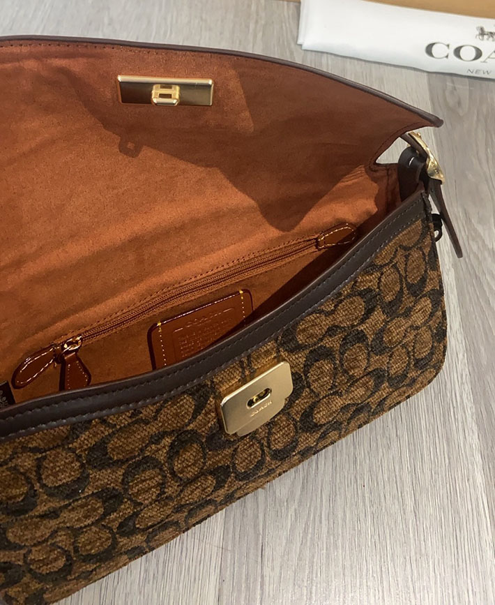 最高級コーチスーパーコピー COACH エッタ スモール フラップ ショルダー バッグ・シグネチャー シェニール トリュフ CCV65 IMA7U コーチ バッグ アウトレット - 画像 (3)