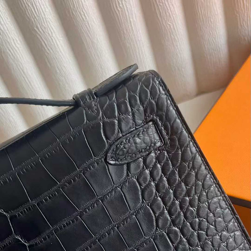 エルメス ポシェット ケリー 定価 HERMES ポシェットケリー クロ クロコダイル シルバー金具 26210444 エルメス 新作バッグ - 画像 (7)