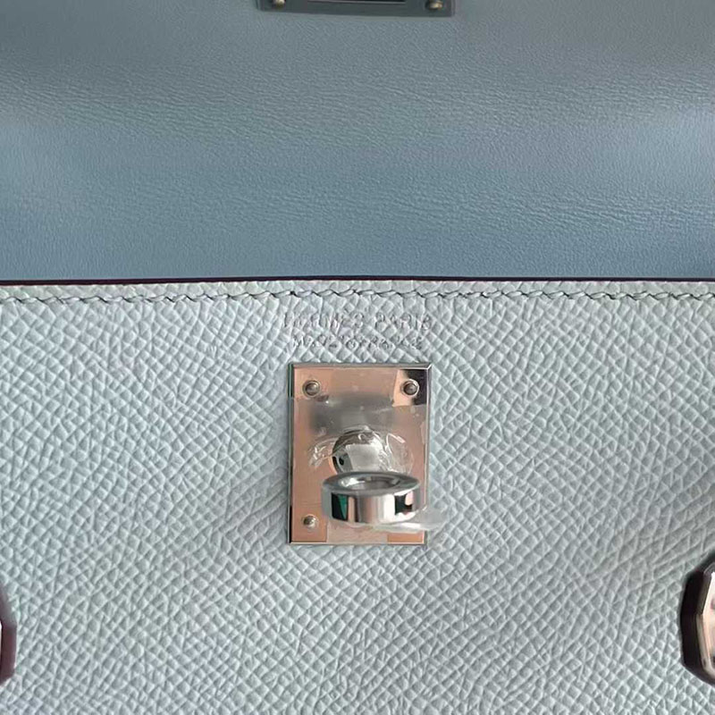 エルメス ケリーミニ2 HERMES ケリーミニ2 外縫い ブルーブリュム/ゴールド/ヴェールシプレ ヴォーエプソン シルバー金具 26210445 エルメス 新作バッグ - 画像 (3)