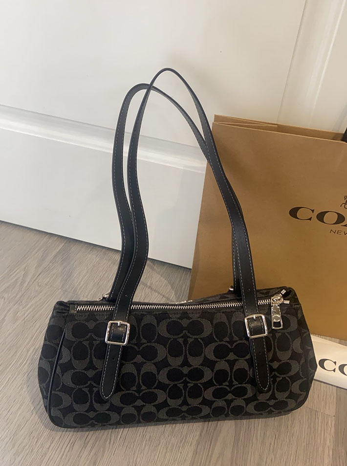 コーチ バッグ アウトレット COACH アッシャー ショルダー バッグ・シグネチャー デニム ブラック CDB92 SV/BK コーチ バッグ 黒 - 画像 (9)