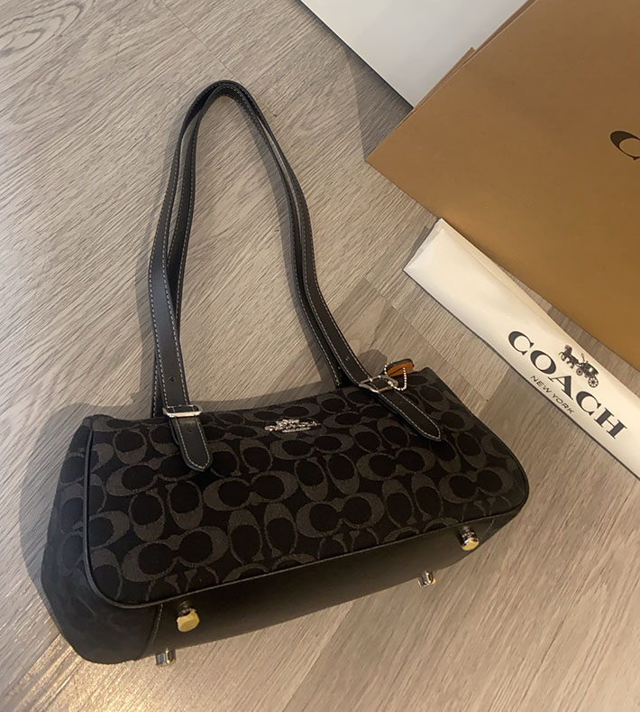コーチ バッグ アウトレット COACH アッシャー ショルダー バッグ・シグネチャー デニム ブラック CDB92 SV/BK コーチ バッグ 黒 - 画像 (8)