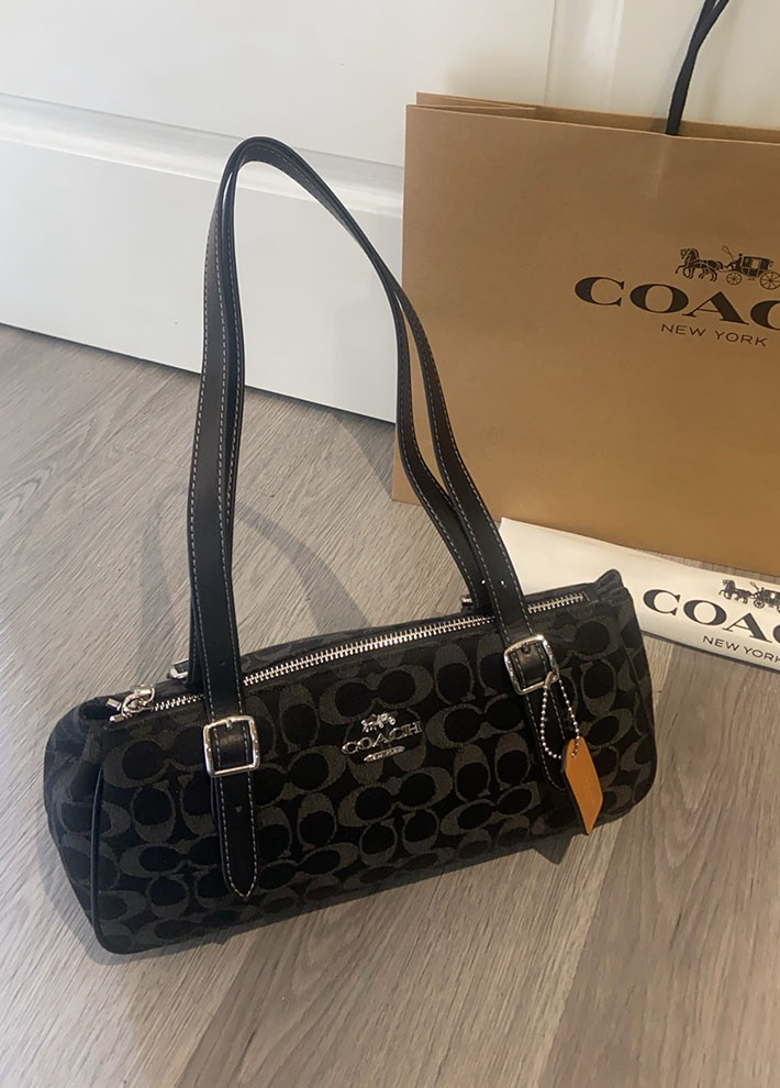 コーチ バッグ アウトレット COACH アッシャー ショルダー バッグ・シグネチャー デニム ブラック CDB92 SV/BK コーチ バッグ 黒 - 画像 (7)