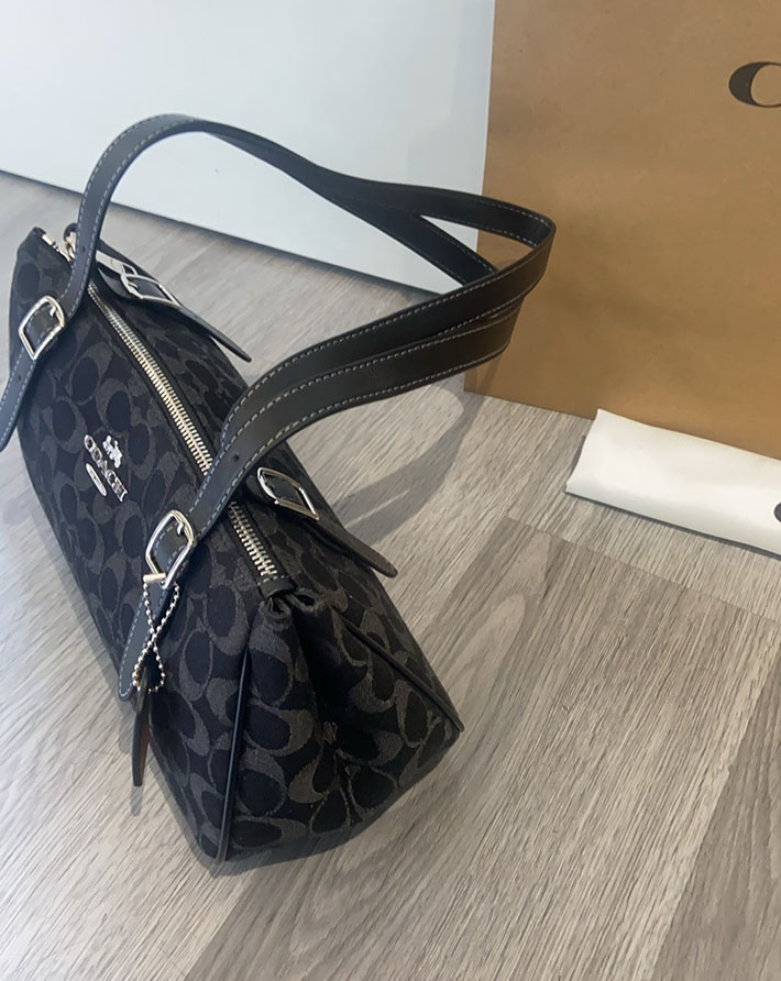 コーチ バッグ アウトレット COACH アッシャー ショルダー バッグ・シグネチャー デニム ブラック CDB92 SV/BK コーチ バッグ 黒 - 画像 (5)