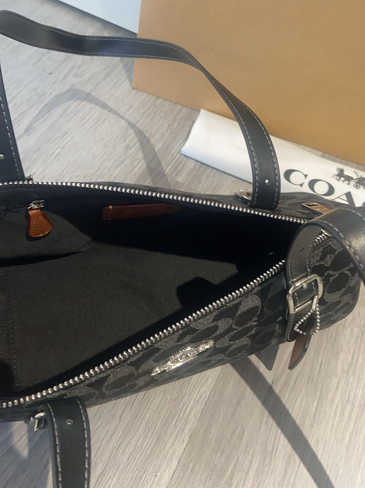 コーチ バッグ アウトレット COACH アッシャー ショルダー バッグ・シグネチャー デニム ブラック CDB92 SV/BK コーチ バッグ 黒 - 画像 (3)