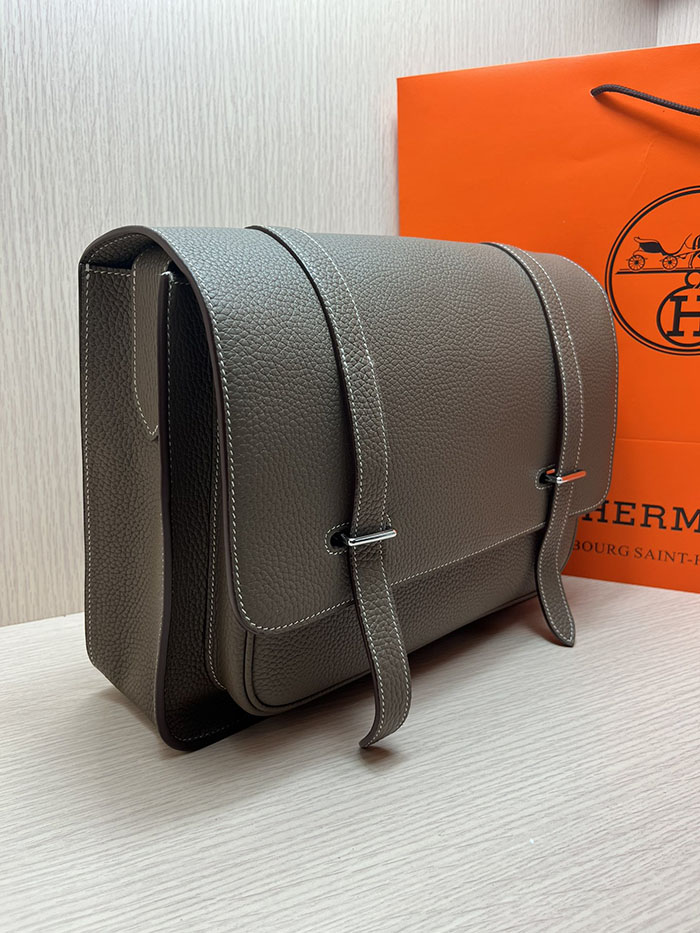 メンズバッグ 人気 HERMES スティーブ・ブザス 35 エトゥープ トリヨンクレマンス シルバー金具 26210496 エルメス メンズバッグ 安い - 画像 (9)