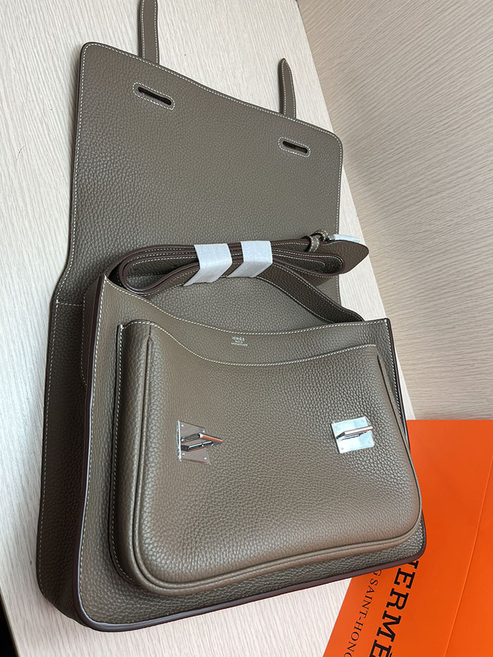 メンズバッグ 人気 HERMES スティーブ・ブザス 35 エトゥープ トリヨンクレマンス シルバー金具 26210496 エルメス メンズバッグ 安い - 画像 (6)